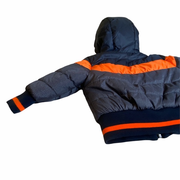 new Rothschild 𖠌 Striped Puffer Hoodie Jacket Parka 𖠌 Faux Sherpa 𖠌 Chambray - Picture 10 of 16